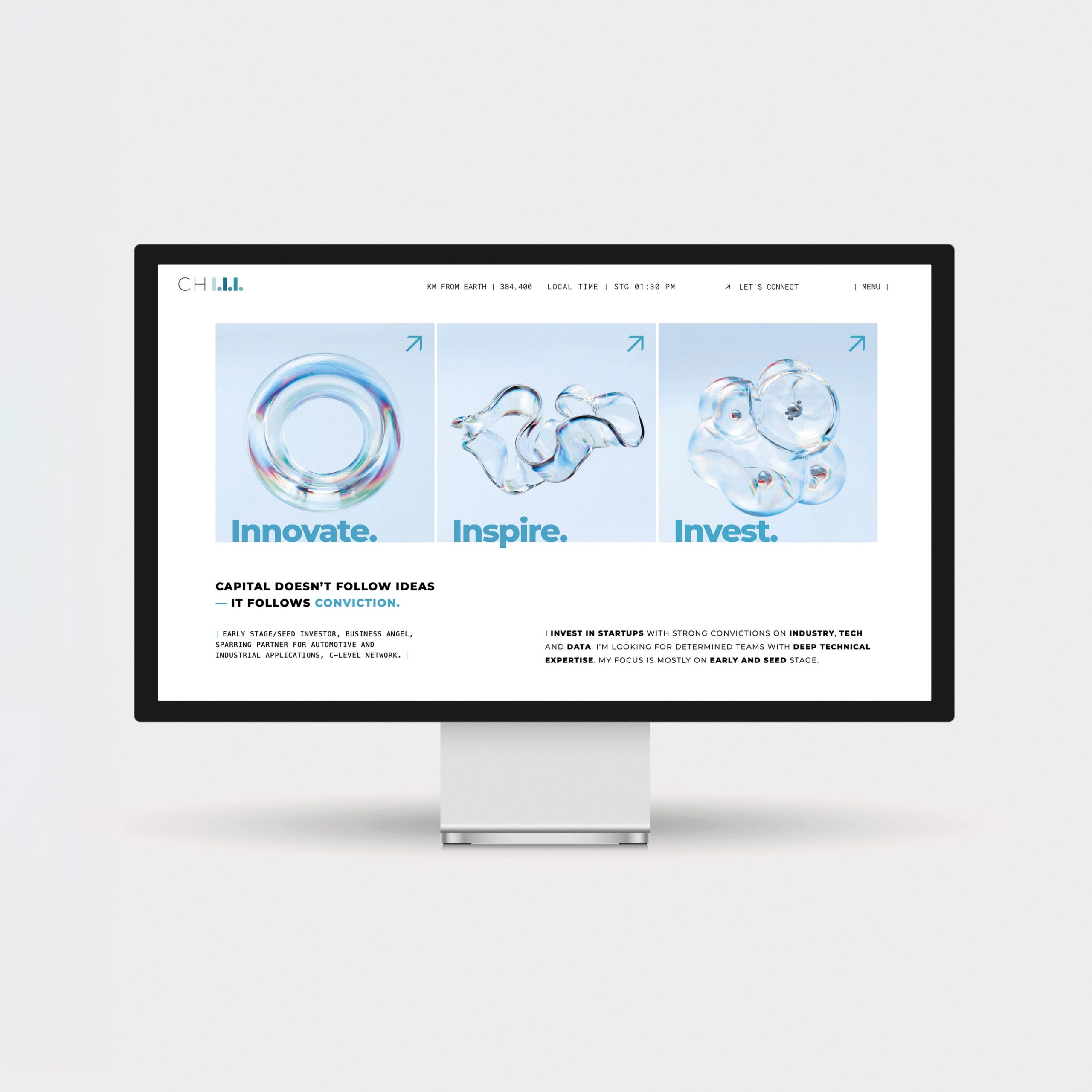 Responsive Website für CHIII mit Digital Brand Design, Digital Creative Direction und AI Art Direction, gestaltet von Brand Designer Freelancer Simone Rees.