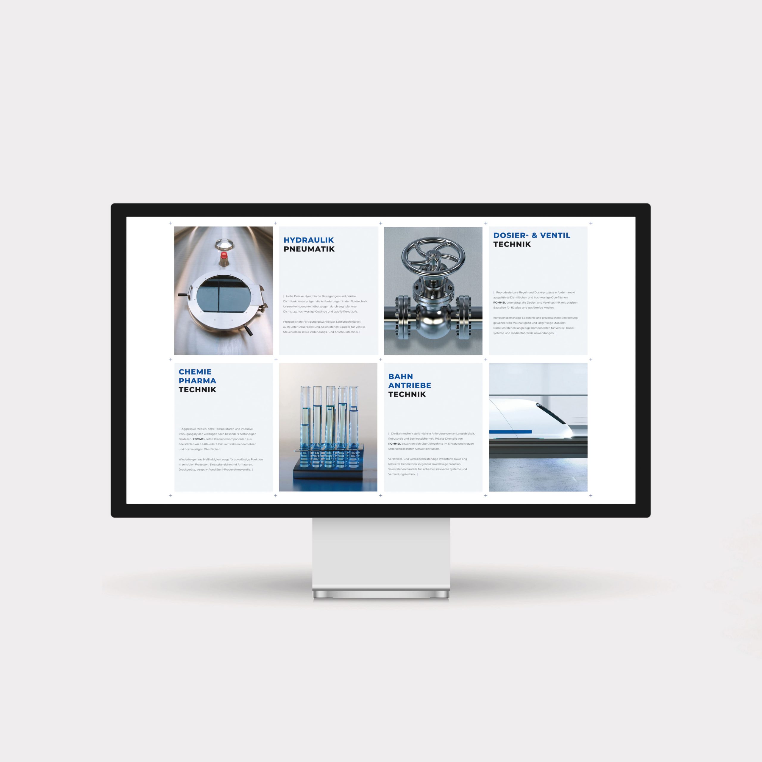 Rommel Präzisionsdrehteile Website mit B2B Branding und AI Art Direction als Teil eines Corporate Design Industrie Projekts