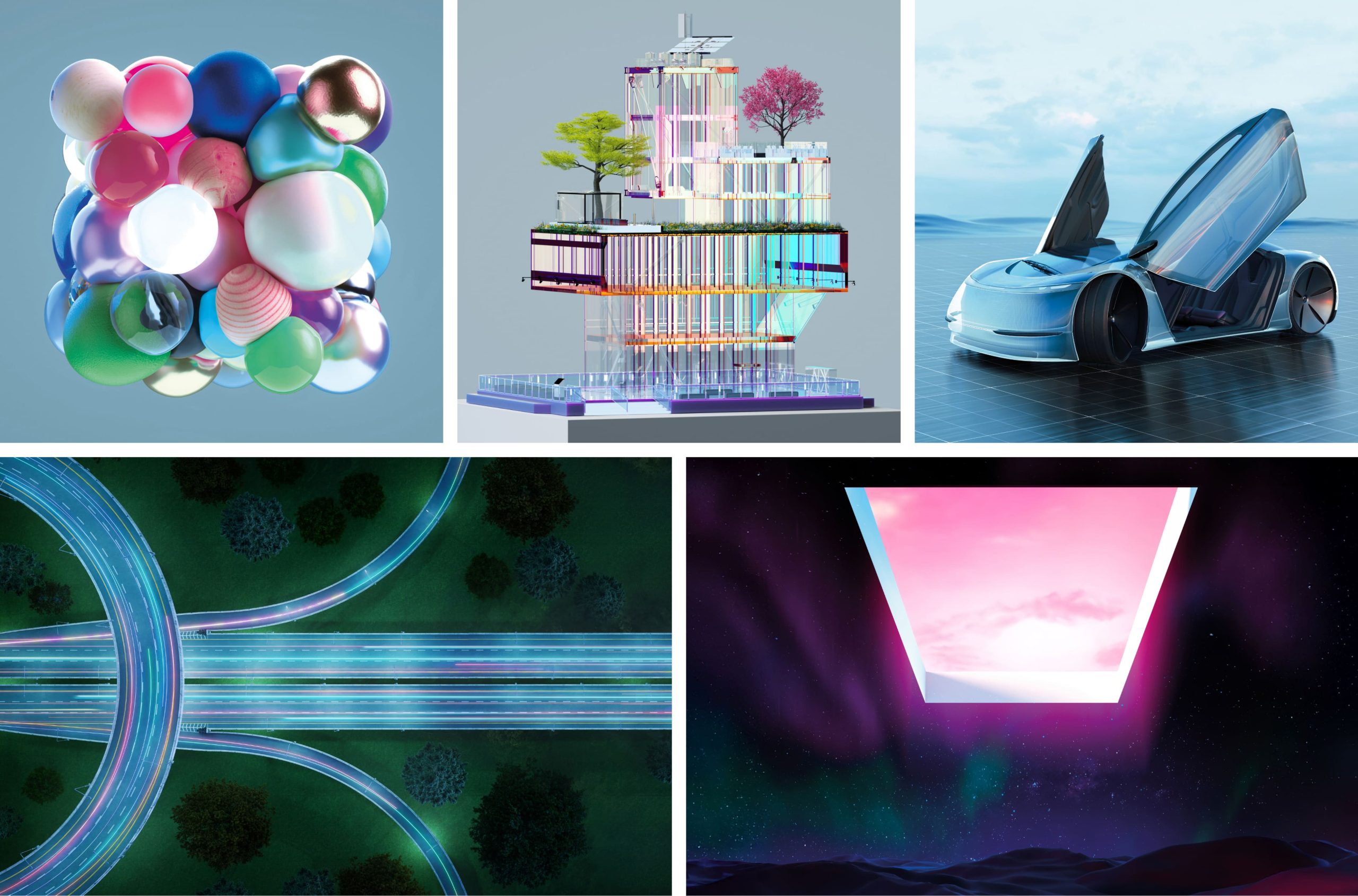 Futuristische AI Brand Design Bildwelt und Visual Concept für CHIII, entwickelt mit Digital Creative Direction und AI Art Direction von Brand Designer Freelancer Simone Rees.