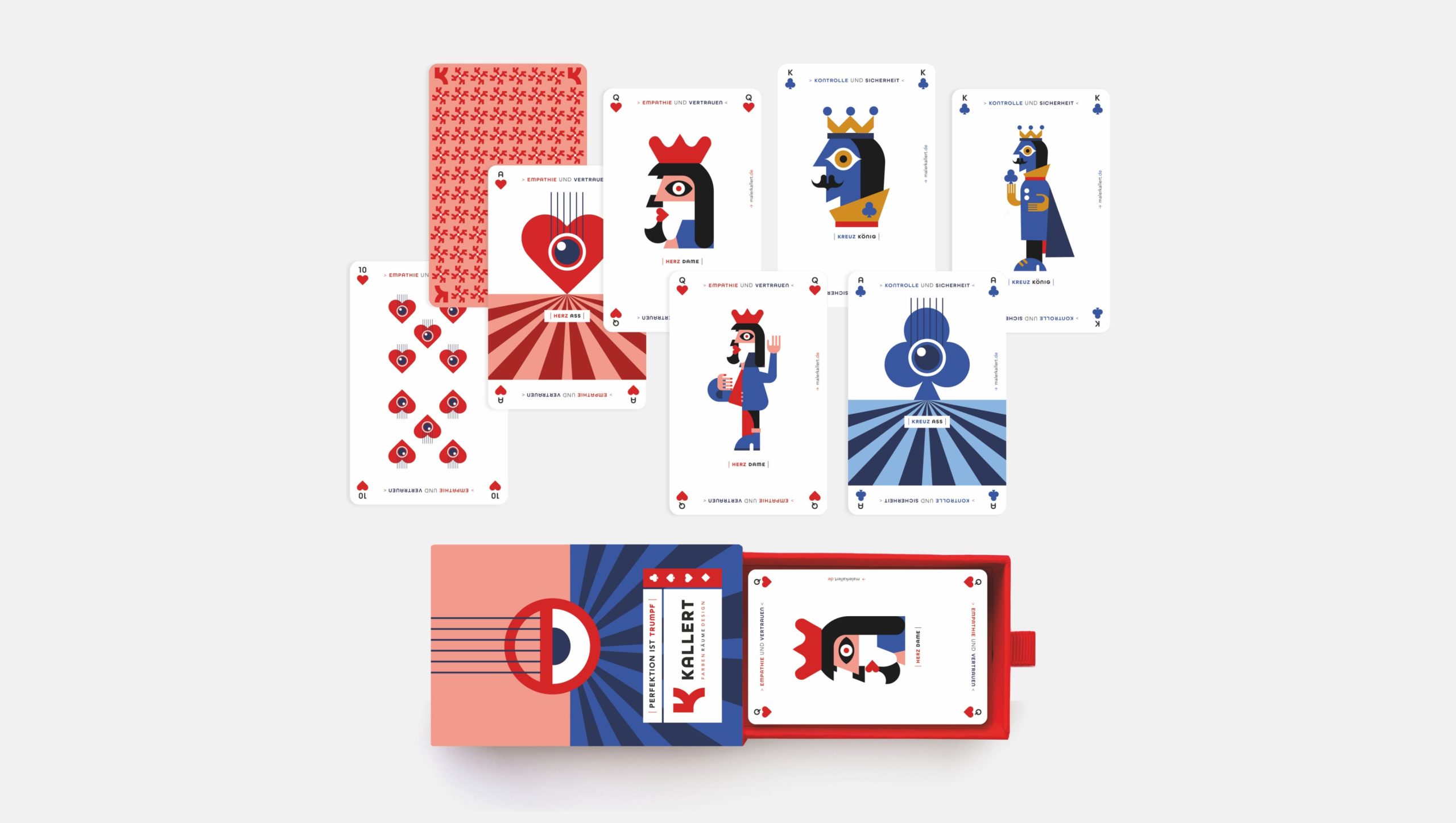 Individuell gestaltetes Kartenspiel als Giveaway für den Kallert Malerbetrieb in Stuttgart – Corporate Design Handwerk und Branding Handwerksunternehmen für den einheitlichen Markenauftritt.