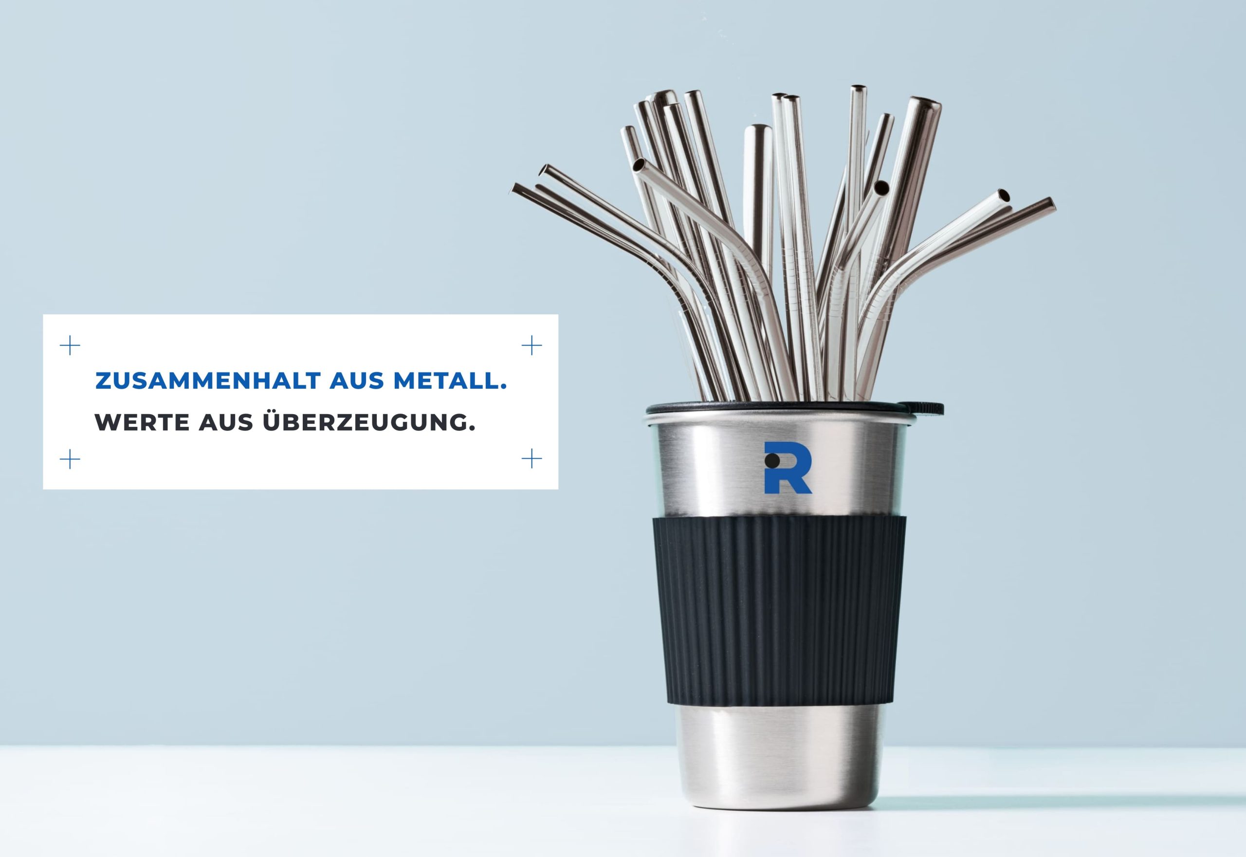 Rommel Präzisionsdrehteile Markenmotiv mit Metallrohren für B2B Brand Design und Corporate Design Industrie