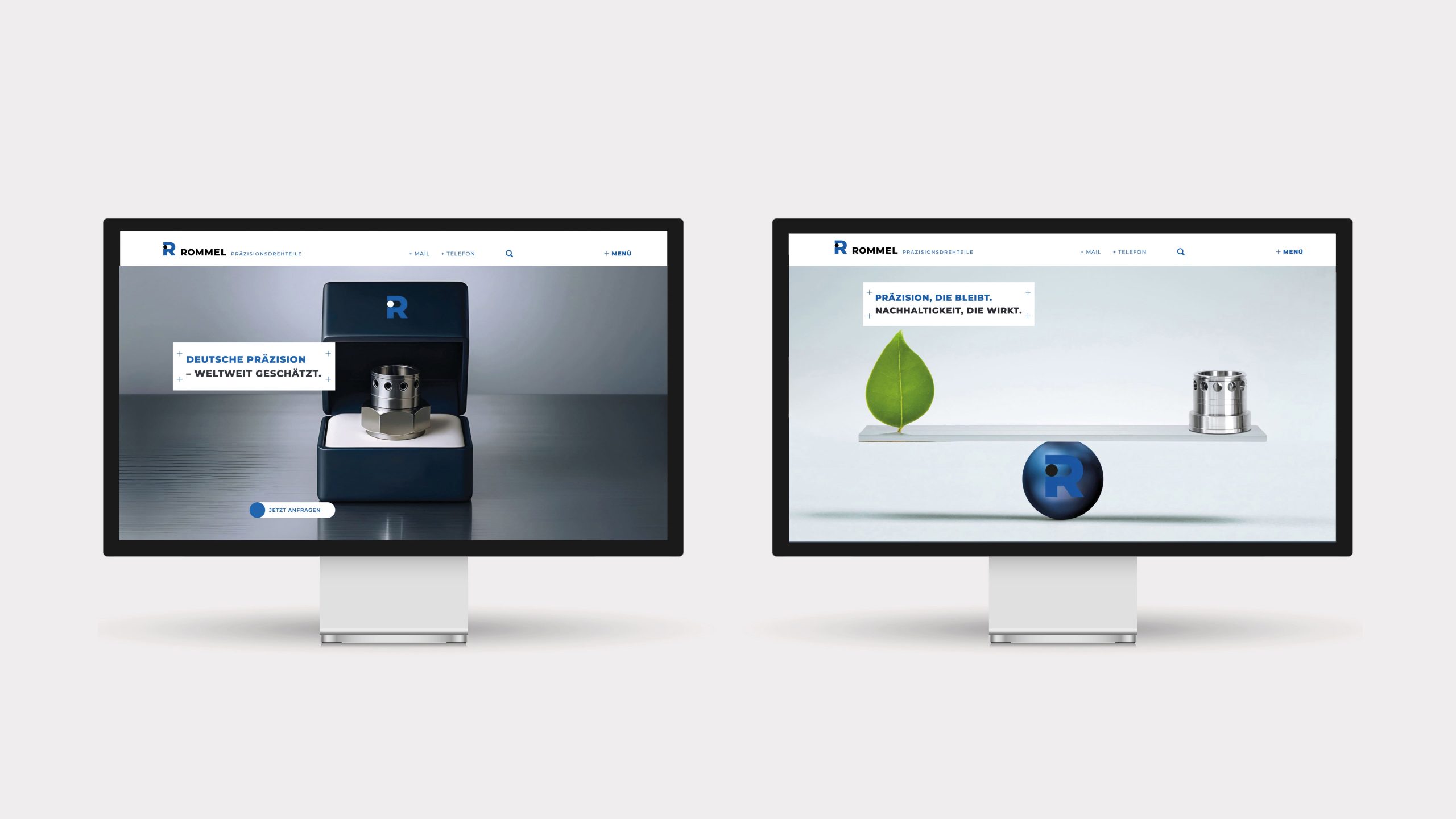 Rommel Präzisionsdrehteile Website als B2B Corporate Design mit Creative Director B2B und Markenentwicklung Industrie